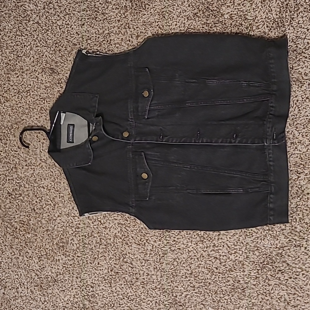 Vintage Black denim cut off sleeve vest